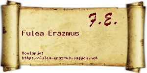 Fulea Erazmus névjegykártya